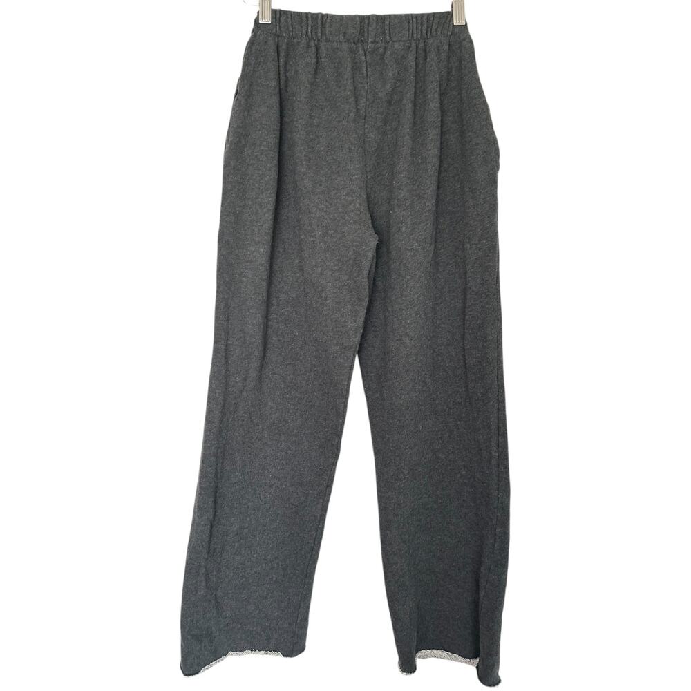 John Galt Brandy Melville Dark Gray Wide Leg Sweatpants Cozy Fleece One Size - Picture 2 of 4